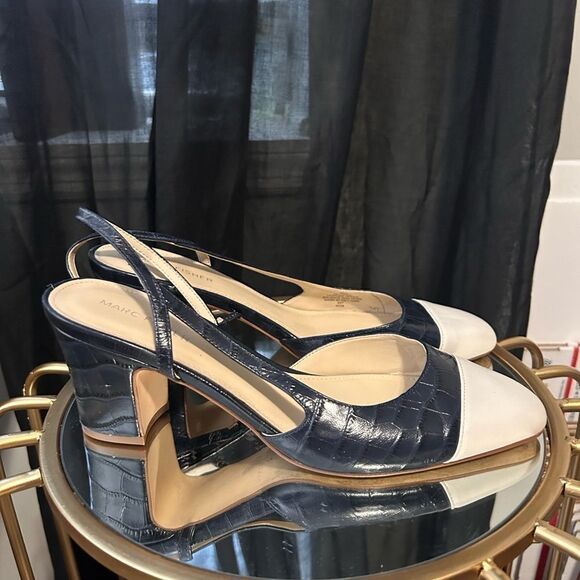 Marc Fisher Laynie Croc Embossed Slingbacks - Picture 3 of 5